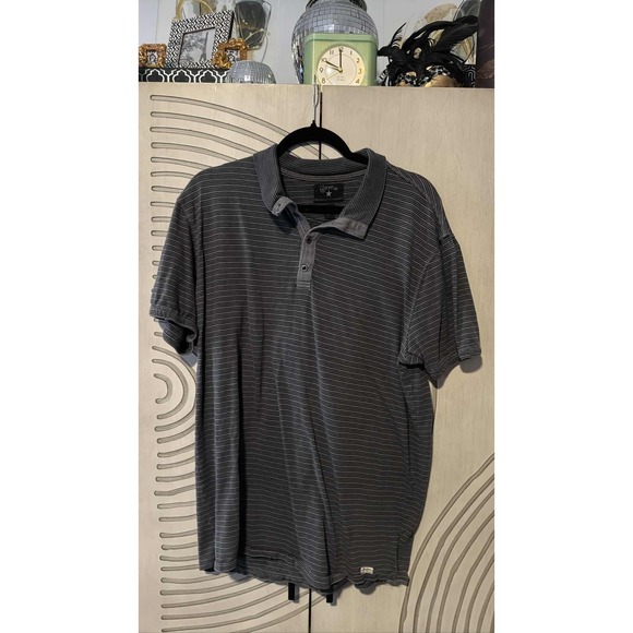 Converse Other - Converse One Star Men's Gray Striped Short Sleeve Polo Shirt Size L